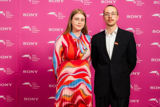 Shortlisted filmmaker Margareth Villers with Director of Photography Joosep Ivask at the Sony Future Filmmaker Awards 2024 ceremony