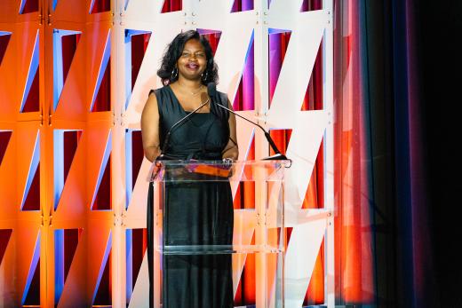 Nekesa Moody, Editorial Director, Hollywood Reporter presenting at the Sony Future Filmmaker Awards 2024 ceremony