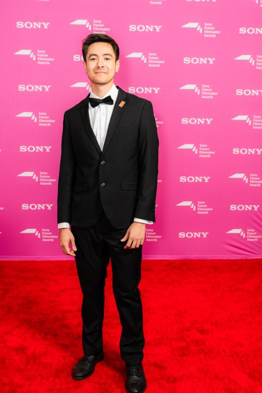 Shortlisted filmmaker Myles Storey at the Sony Future Filmmaker Awards 2024 ceremony