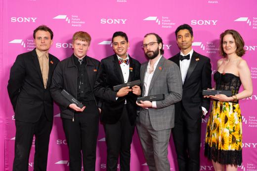 Winning filmmakers at the Sony Future Filmmaker Awards 2024 ceremony