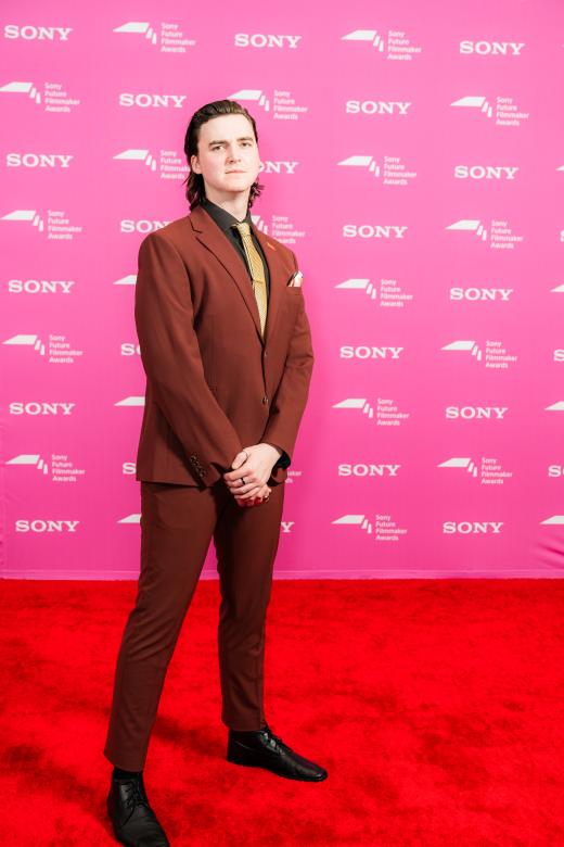 Shortlisted filmmaker Montgomery Taylor at the Sony Future Filmmaker Awards 2024 ceremony