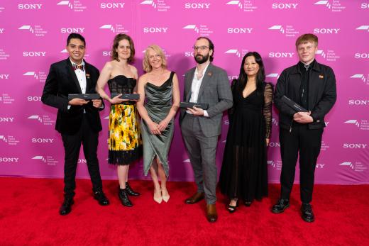 Winning filmmakers with judges, Cinematographer Kate Reid and Director Unjoo Moon at the Sony Future Filmmaker Awards 2024