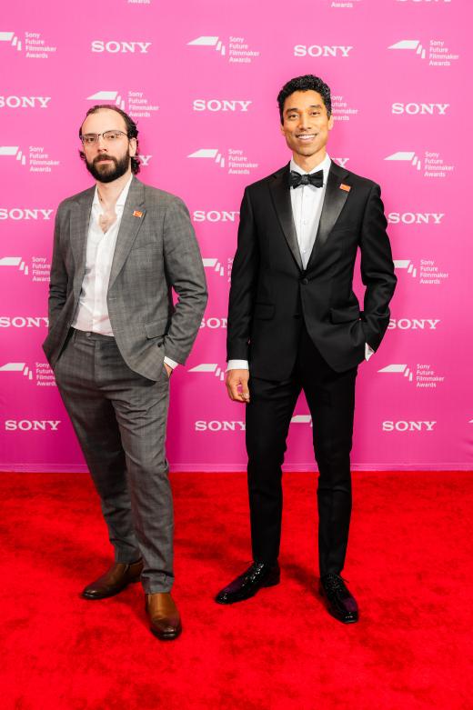 Shortlisted filmmaker Kyle Novak with Director of Photography Brendon Kingsbury at the Sony Future Filmmaker Awards 2024