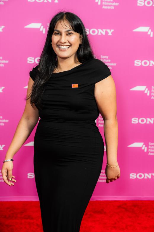 Shortlisted filmmaker Farah Jabir at the Sony Future Filmmaker Awards 2024 ceremony